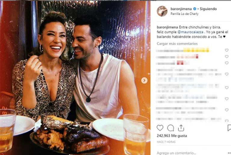 El romántico saludo de cumple de Jimena Barón a Mauro Caiazza: "Ya gané el Bailando habiéndote conocido a vos"