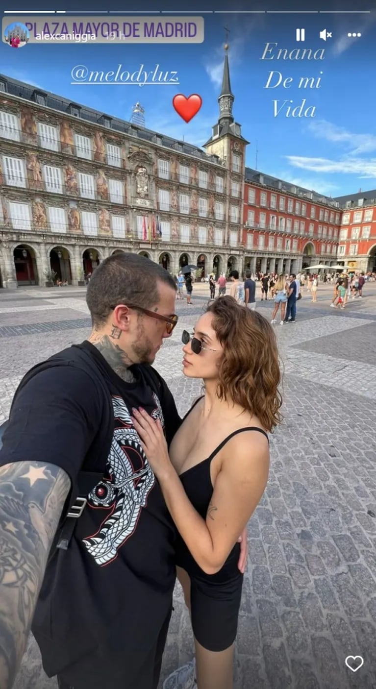 Alex Caniggia y Melody Luz, apasionados en Madrid, anunciaron que se quieren ir del país