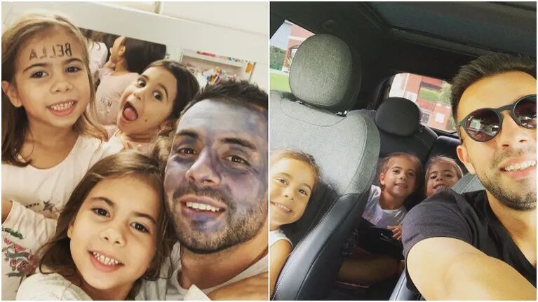 Matías Defederico compartió la divertida clase de maquillaje a la que lo sometieron sus hijas (Fotos: Instagram)
