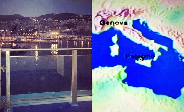 Adiós Génova y el recorrido de Wanda en barco. (Fotos: Twitter @wanditanara)