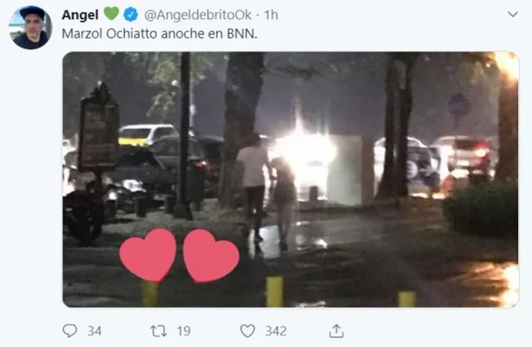 Ángel de Brito compartió una foto de Noelia Marzol y Nico Occhiato, juntos en la noche porteña