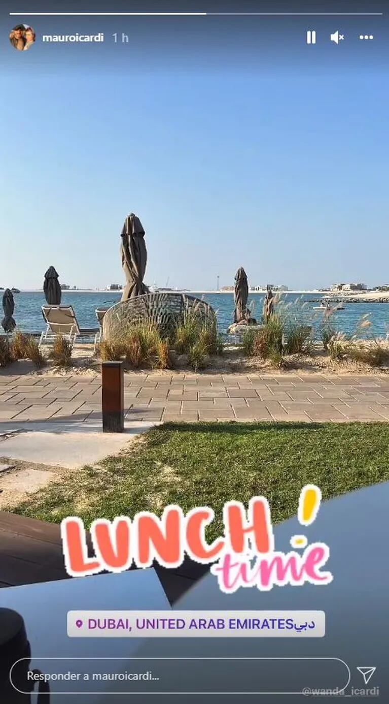 Wanda Nara y Mauro Icardi viajaron juntos a Dubai en medio del escándalo con China Suárez: "Hora de almorzar"