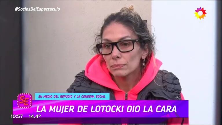 María José Favarón, la esposa de Aníbal Lotocki, habló con la prensa.