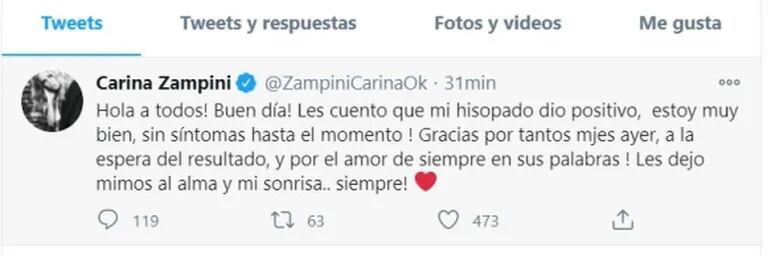 Preocupación: Carina Zampini y Felicitas Pizarro, embarazada de siete meses, tienen coronavirus