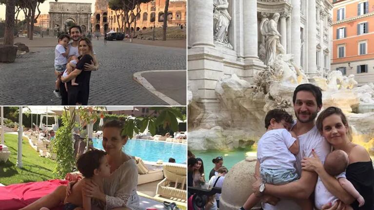 Sabrina Garciarena y Germán Paoloski, de vacaciones con sus hijos en Italia (Foto: Instagram)