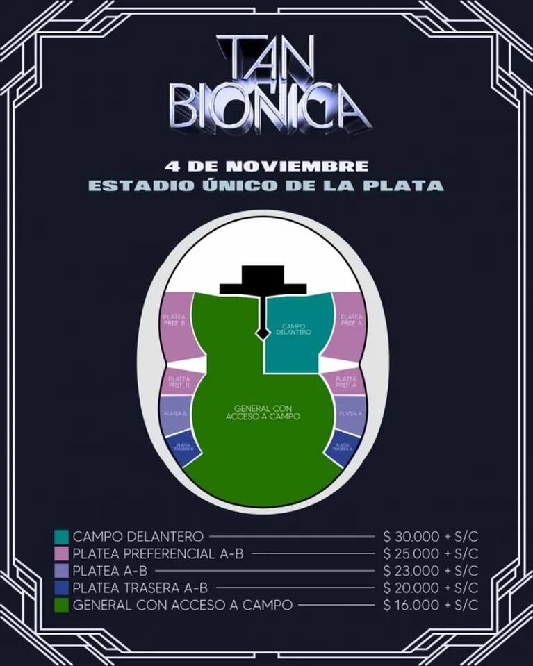 Tan Biónica en el Estadio Único de La Plata: precios y dónde conseguir las entradas
