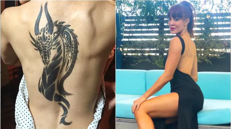 El enorme tatuaje de Miriam Lanzoni en la espalda (Fotos: Instagram)