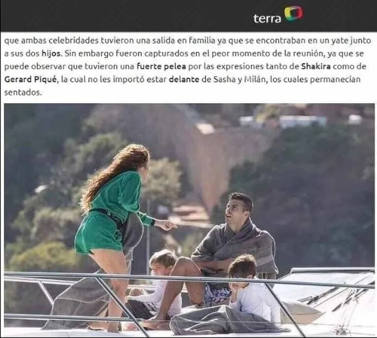 Las fotos de Shakira y Gerard Piqué discutiendo fuerte frente a sus hijos Sasha y Milán