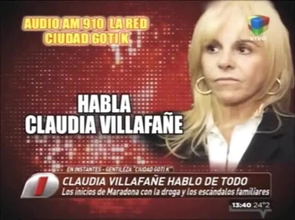 Claudia Villafañe: "Sé cuándo fue la primera vez que Diego probó droga"