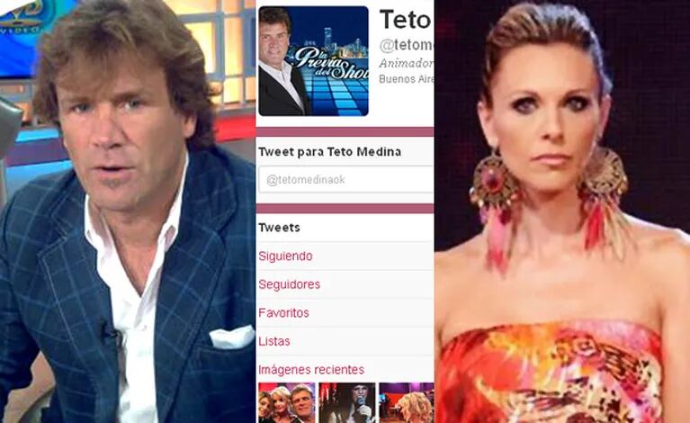 Teto Medina y un escandaloso tweet contra Denise Dumas. (Fotos: Web y @tetomedina)