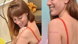 Laura se tatuó la frase "todo pasa" en el antebrazo.