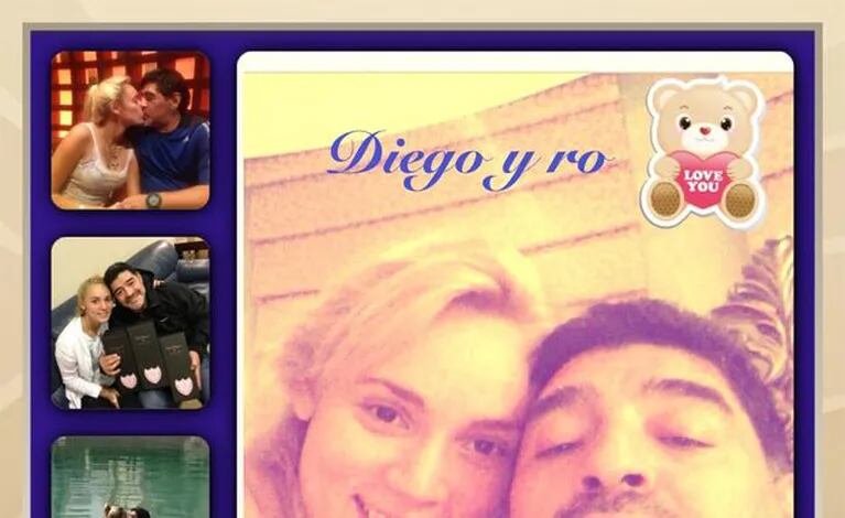 Diego Armando Maradona y Rocío Oliva, enamoradísimos. (Foto: @rociooliva4)