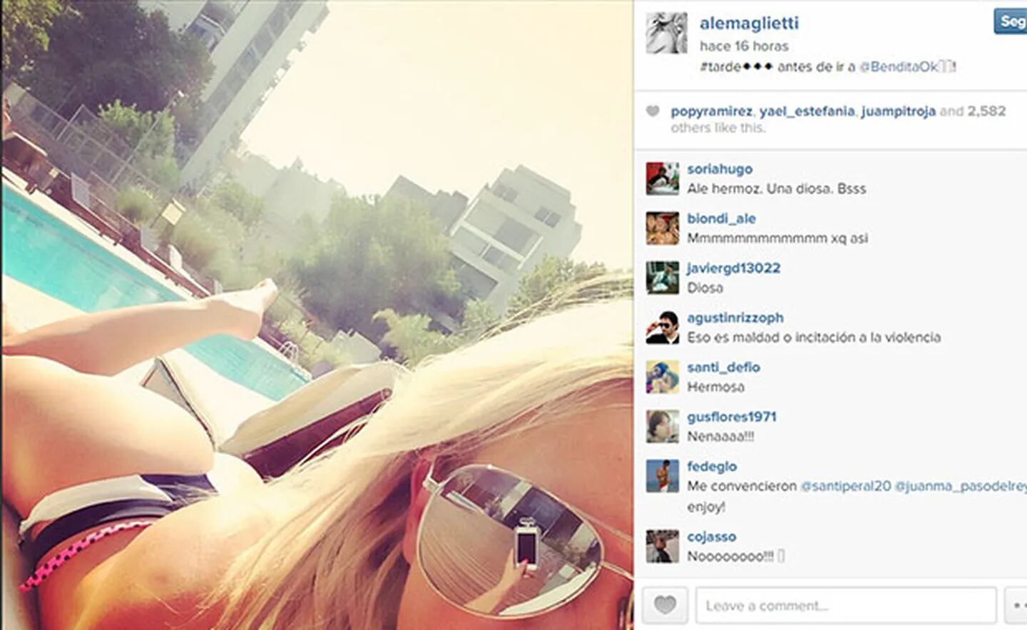 Alejandra Maglietti, diosa 2.0: su selfie que despertó suspiros en Instagram (Foto: Captura). 