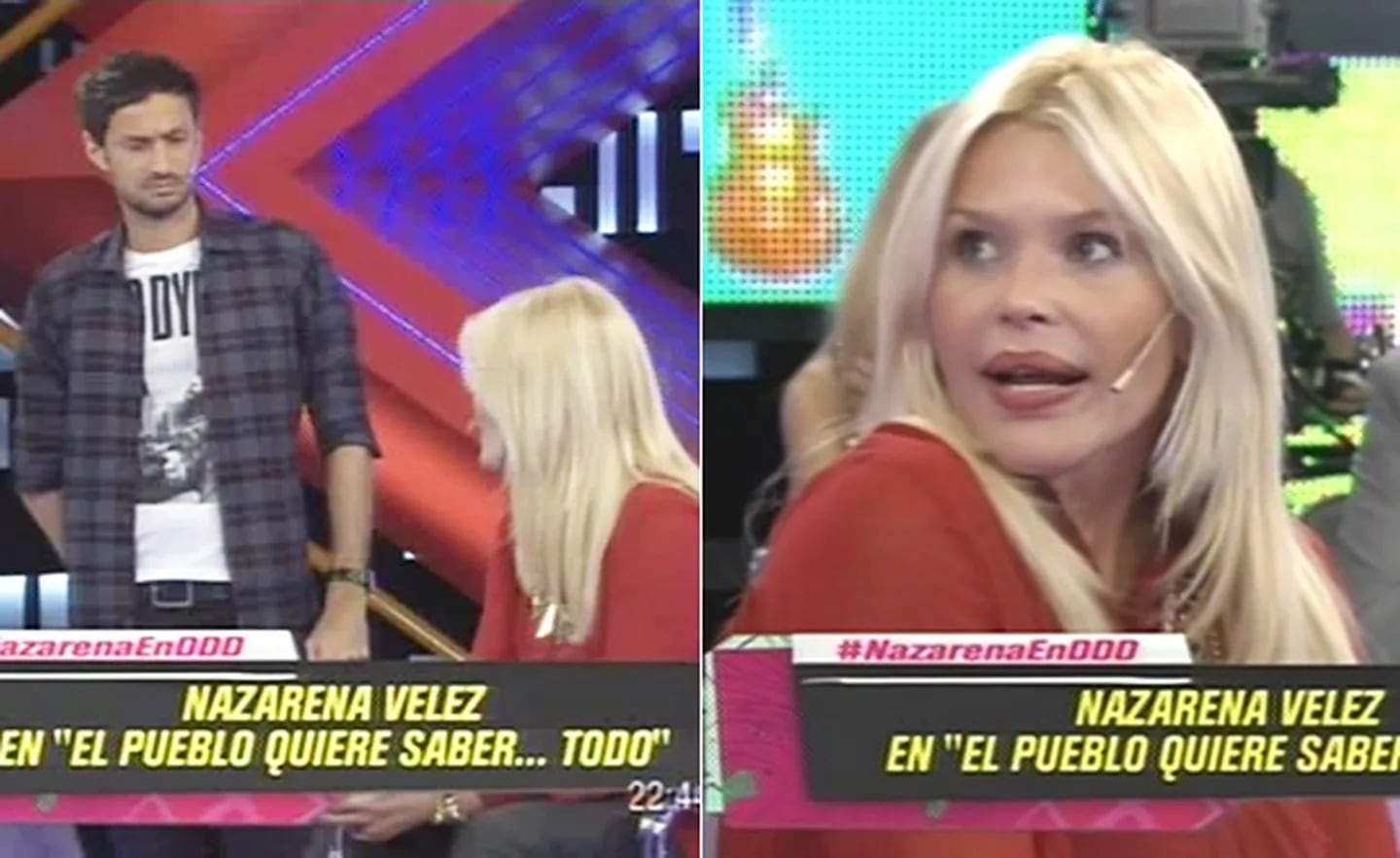 Nazarena Vélez y una pregunta incómoda a Daniel Tognetti. (Foto: captura)