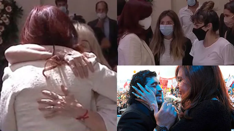 Cristina Kirchner dijo presente en el velorio de Diego Maradona: su encuentro con Claudia, Dalma y Gianinna 