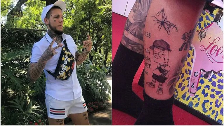 Alexander Caniggia pasó por el tatuador y se hizo a Bart Simpson en la pierna: Nuevo tattoo