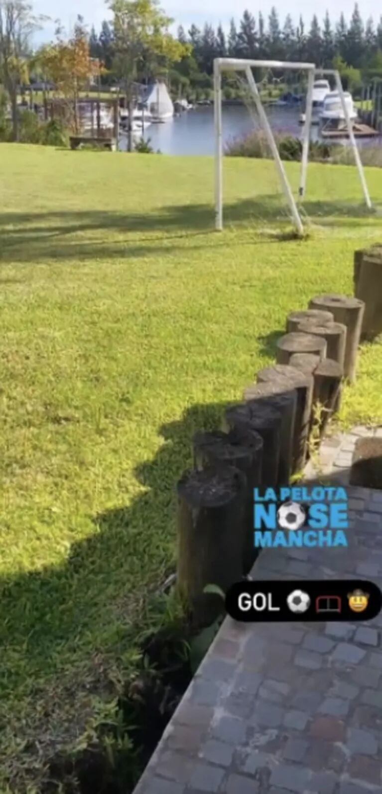 Las imágenes de Daniel Osvaldo jugando al fútbol en el jardín de Gianinna Maradona: "La pelota no se mancha"