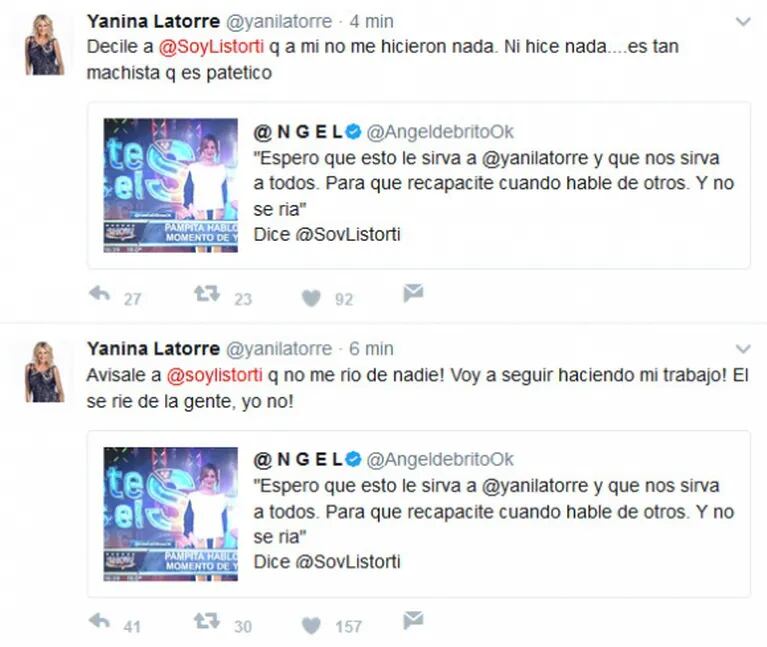 Yanina Latorre explotó contra Listorti, lo llamó "machista y patético" y mirá la reacción de Paula Chaves: "¡Decir eso es más patético!"