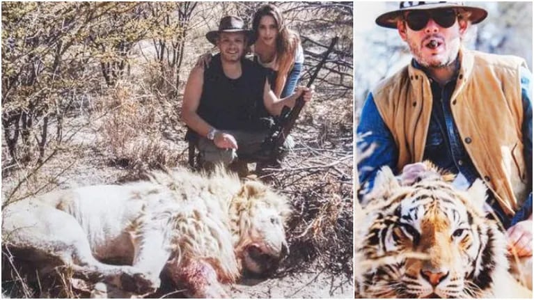 La palabra de Matías Garfunkel tras la filtración de fotos con Victoria Vannucci cazando animales (Fotos: redes sociales)