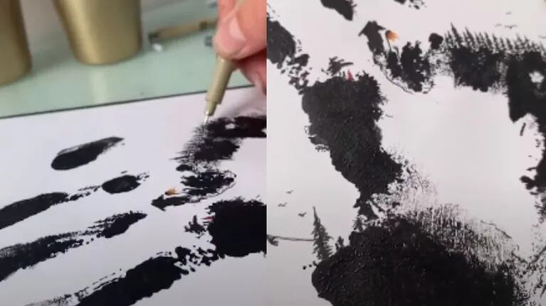 A este artista le gusta pintar con los dedos y crear fascinantes paisajes de sus huellas