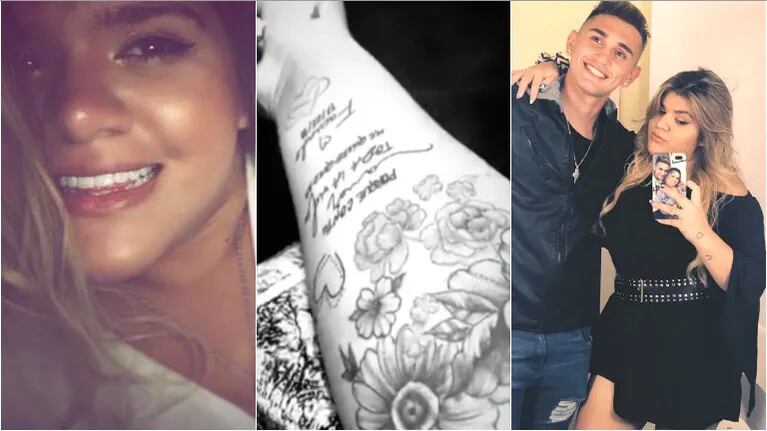 El significativo tatuaje de Morena Rial dedicado a Facundo Ambrosioni (Fotos: Capturas de Instagram Stories e Instagram)