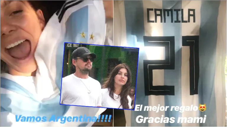Camila Morrone, la novia argentina de DiCaprio, alentó a la Selección en su cumpleaños