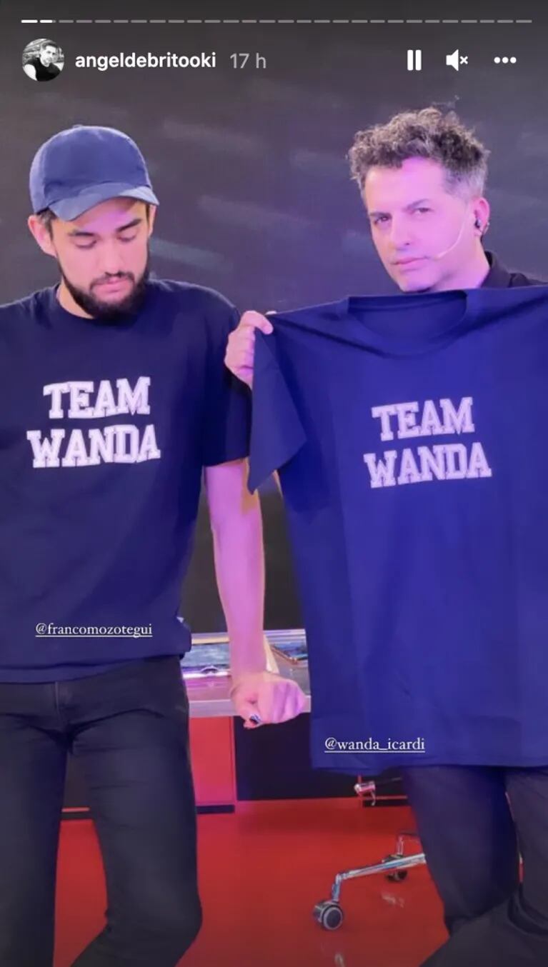 Ángel de Brito lució una picante remera en medio del conflicto de Wanda Nara y China Suárez: "Team Wanda"