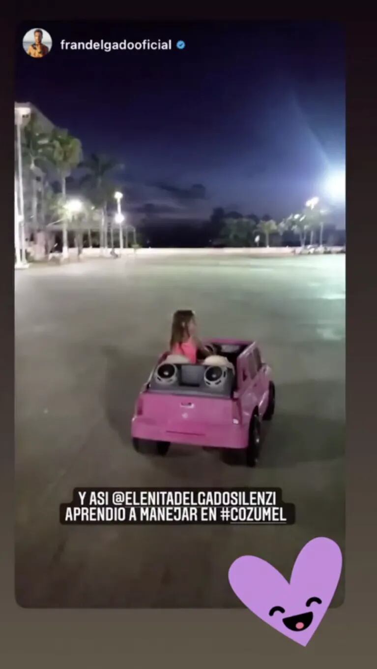 Francisco Delgado mostró cómo su hija Elenita maneja un auto para niños en México: "¡Aprendió!"