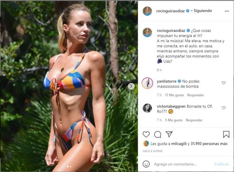 Así reaccionó Rocío Guirao Díaz a las críticas de Mar Tarres por comer papas fritas: entrenamiento y bikini de colores