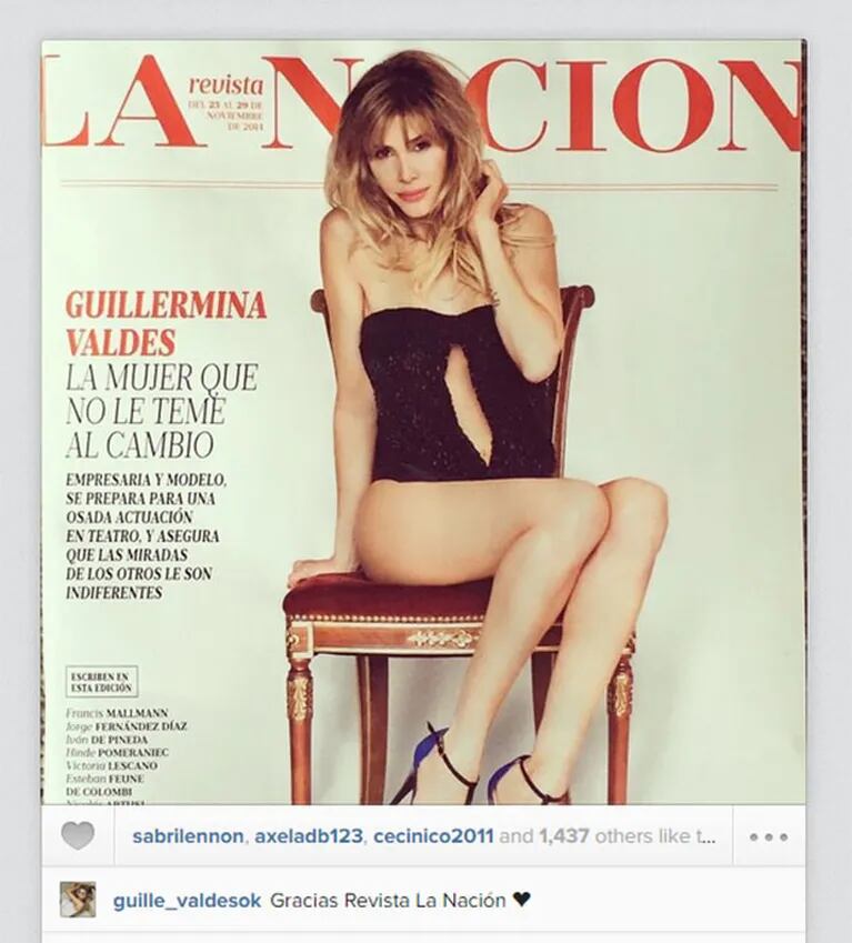 Chica de tapa: la sensual y atrevida producción fotográfica de Guillermina Valdés para La Nación (Foto: Instagram)