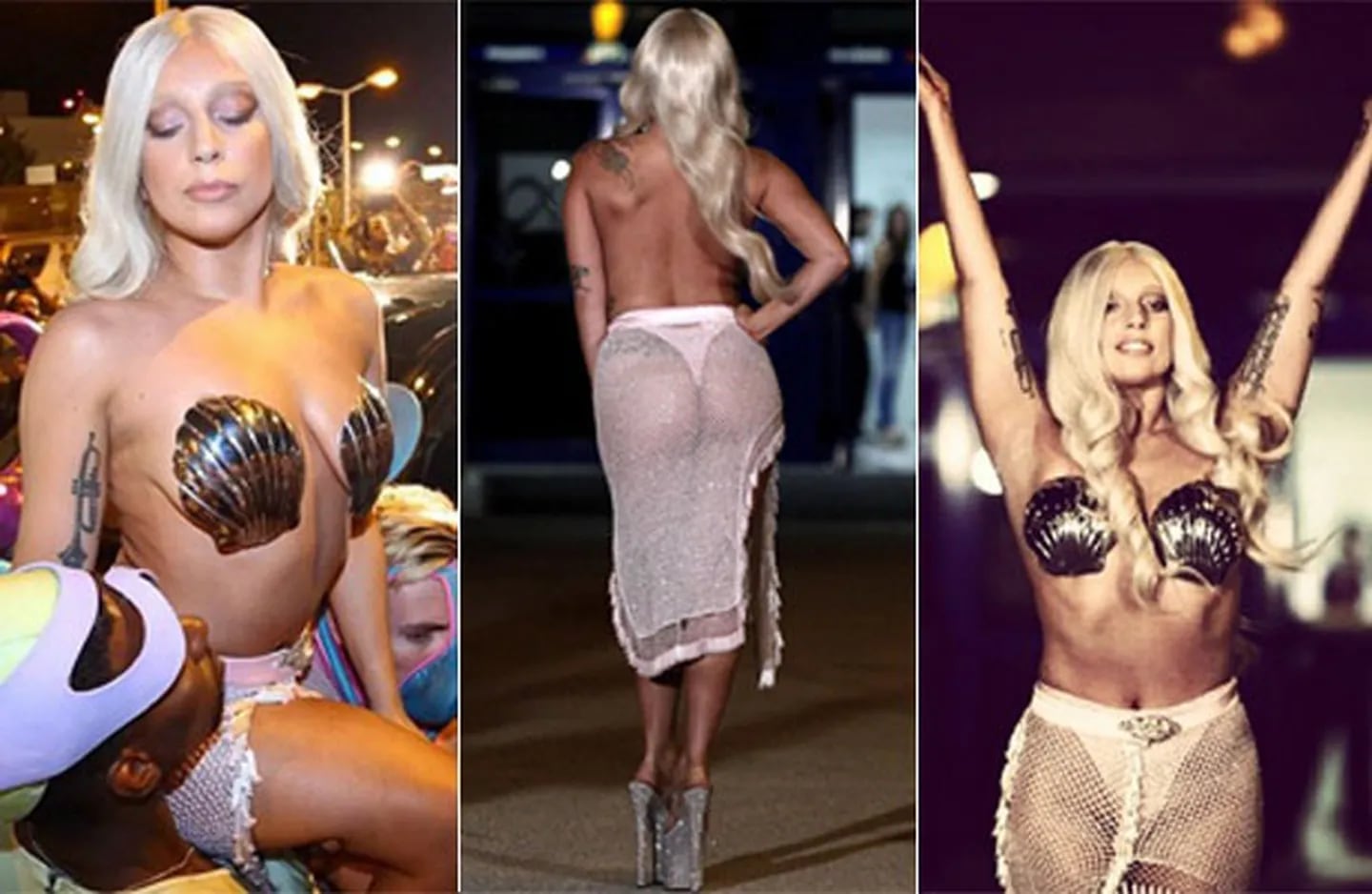  Lady Gaga jugó a ser una diosa griega nudista en su concierto en Atenas (Foto: Instagram)