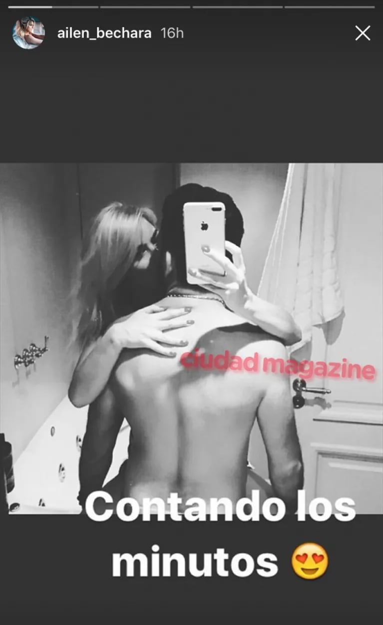 Ailén Bechara y una foto hot en el baño... ¿haciendo el amor con su novio?: "Contando los minutos"