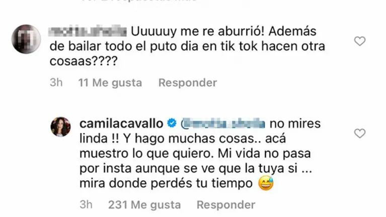 Camila Cavallo cruzó fuerte a las seguidoras que la criticaron por su destape sexy: "Acá muestro lo que quiero"