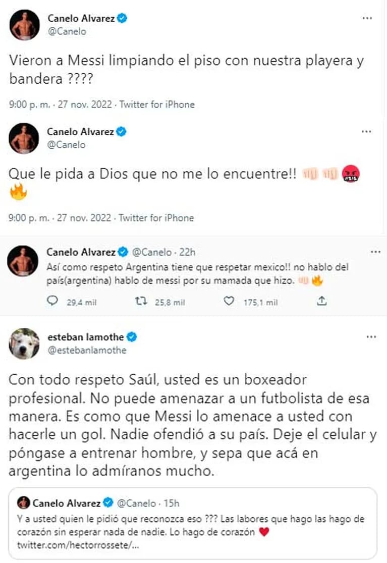 Esteban Lamothe desafió a Canelo Álvarez por la amenaza a Messi