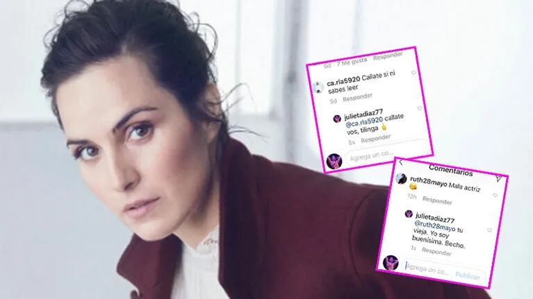 Julieta Díaz salió al cruce de los comentarios negativos que recibe en Instagram. 