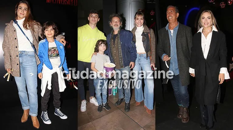 Las celebridades y sus hijos en una noche especial de cine (Fotos: Movilpress). 