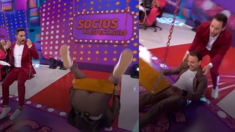 La caída de Adrián Pallares en su debut en Socios del espectáculo: "¡Estoy vivo!"