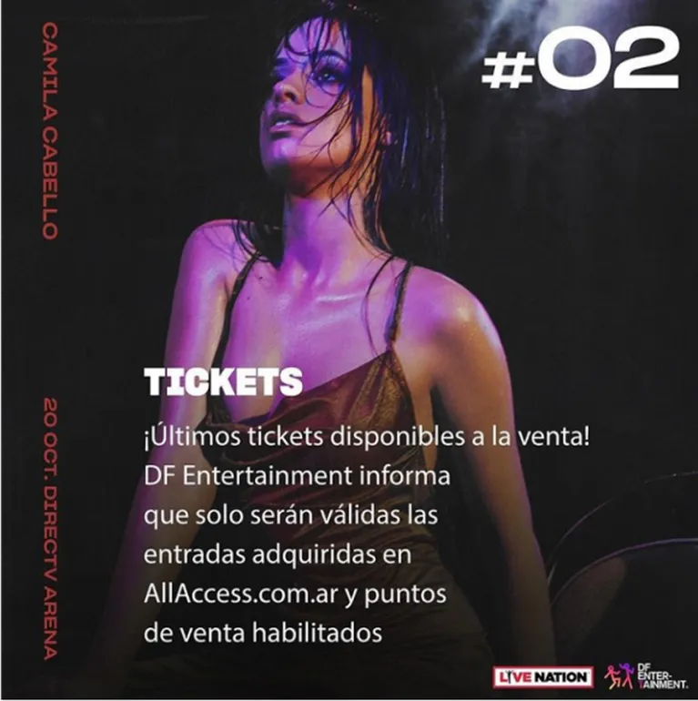 Todos los detalles del show de Camila Cabello: horarios, ingresos y últimos tickets disponibles
