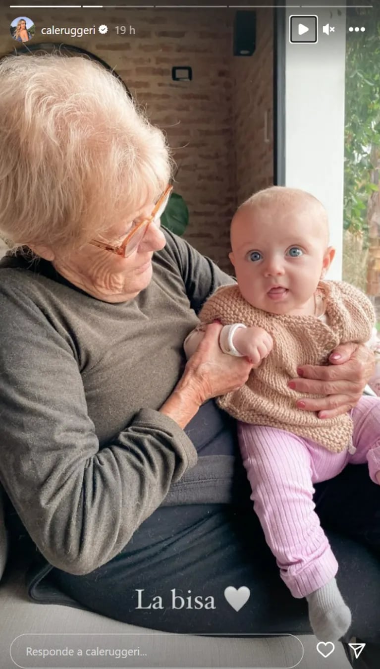 La tierna foto de Vita, la hija de Cande Ruggeri, junto a su bisabuela