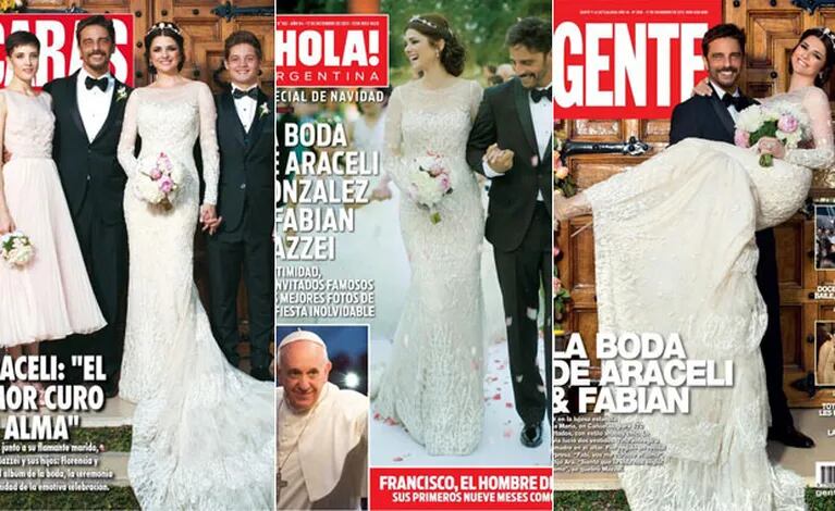 La intimidad de la millonaria boda de Araceli González y Fabián Mazzei en las tapas de las revistas (Foto: Twitter)