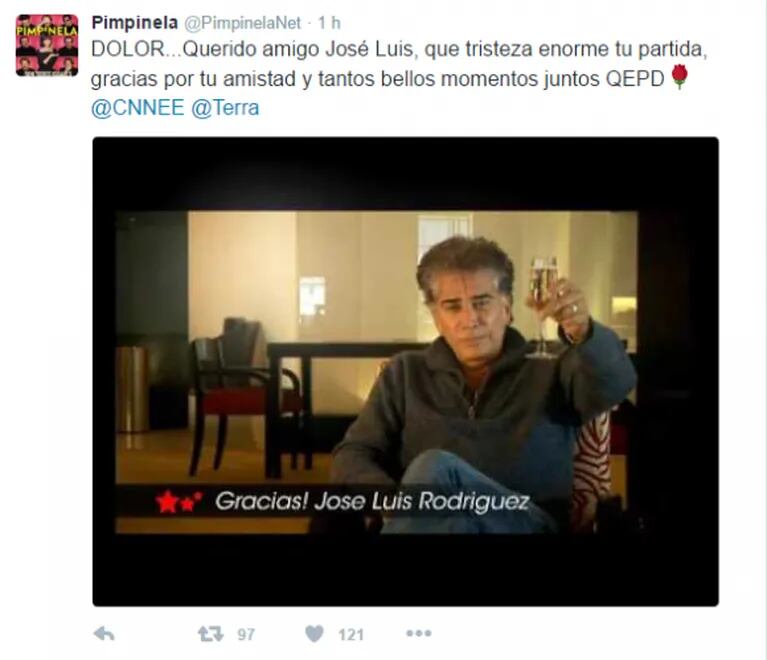 La falsa noticia de la muerte del Puma Rodríguez llegó a los Pimpinela, quienes lo despidieron en Twitter sin saber que era un fake