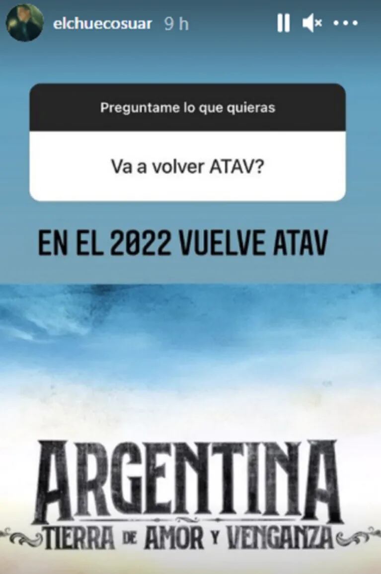 Adrián Suar anunció el regreso de una súper ficción para 2022: "Vuelve Argentina Tierra de Amor y Venganza"