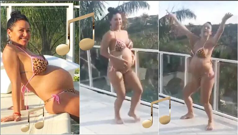 El divertido video de Adabel Guerrero bailando con su pancita de 7 meses (Fotos: Instagram y Captura de video de Instagram)