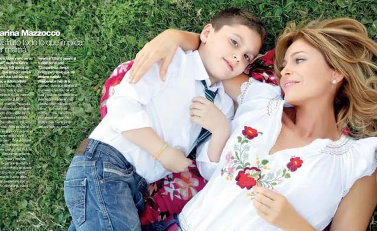 Karina Mazzocco y su hijo Malek: (Foto: revista Gente)