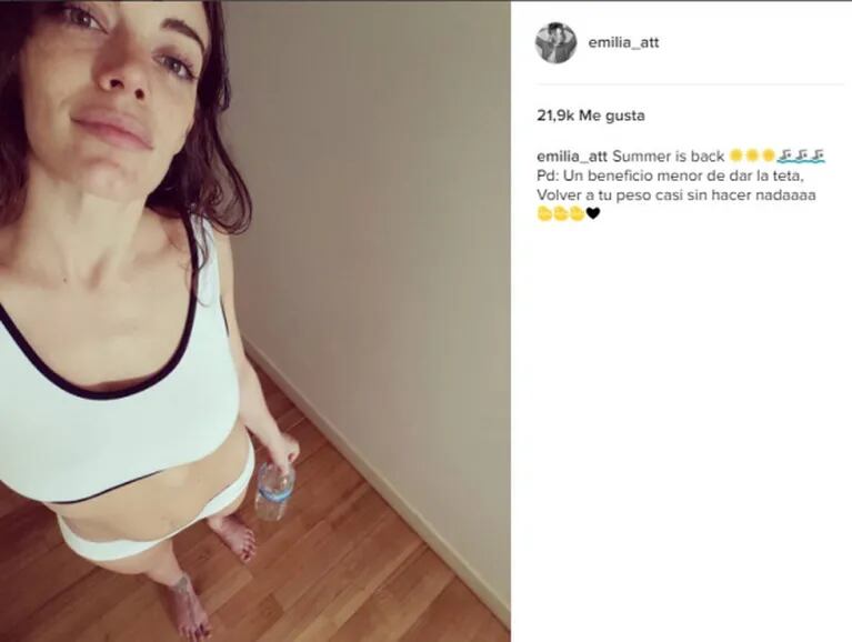 La primera foto de Emilia Attias tras dar a luz a su hija: "Un beneficio menor al de dar la teta es volver a tu peso sin hacer nada"