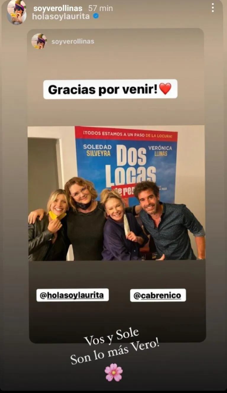 Laurita Fernández y Nicolás Cabré compartieron una salida romántica al teatro: "Gracias por venir"
