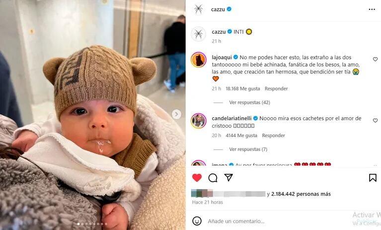 Cazzu mostró por primera vez a su hija, a cinco meses de ser mamá, y reveló su original nombre: las fotos