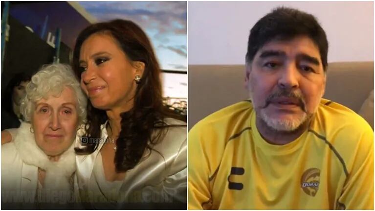Las condolencias de Maradona a Cristina Fernández de Kirchner por la muerte de la madre de la expresidenta