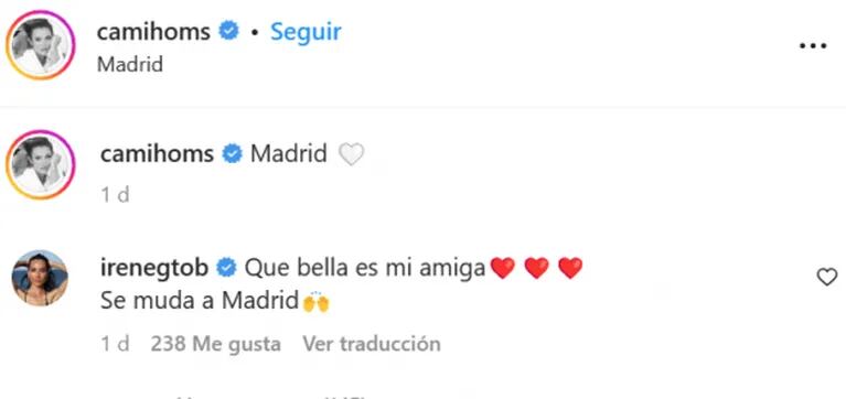 La pista que indica que Camila Homs se mudaría a Madrid en medio del escándalo con Rodrigo de Paul