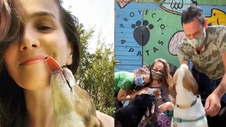 Natalia visitó un refugio de animales y adoptó una perrita.